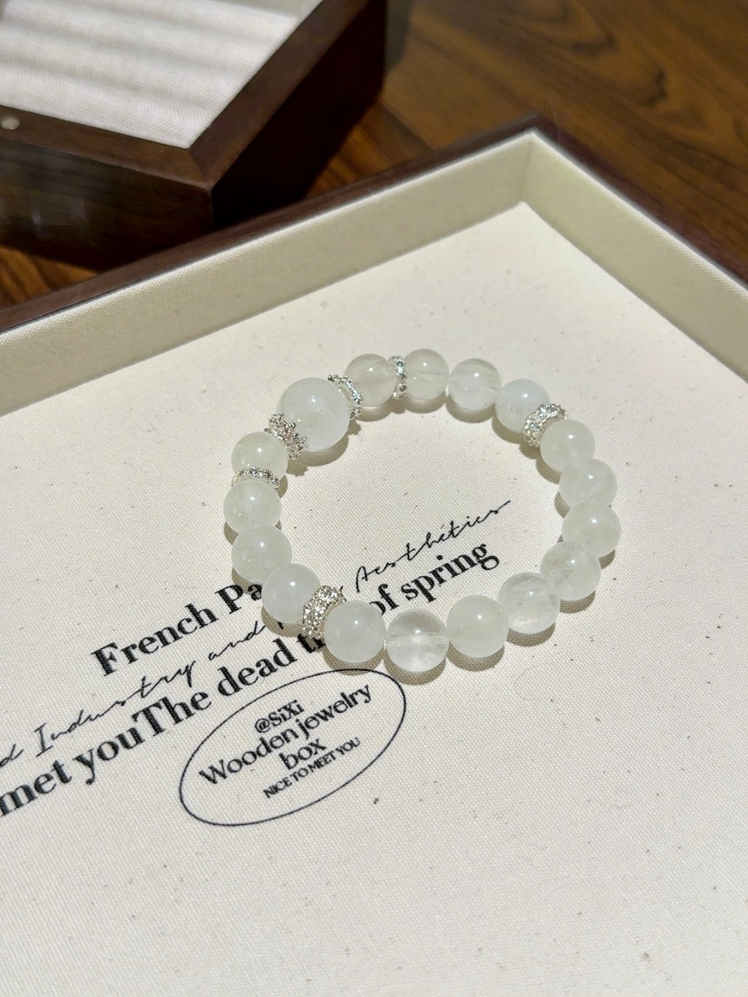 ▫️▪️ Blue moonlight white ghost bracelet